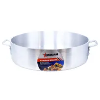 product of Omcan USA 43361 Brazier Pan, 20" x 5.6" Deep, 30-34 Qt Aluminum, No Cover