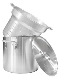 product of Omcan USA 43441 Double Boiler Pot, 20‑Qt with Perforated Inner Pot, Aluminum