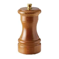 product of Omcan USA 43665 Pepper Mill, 4" Tall Dark Italian Beech Wood, Tabletop Grinder