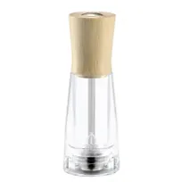 product of Omcan USA 43698 Salt Mill - 15cm (6") Tall, Mechanism, PEFC Beech Wood, Acrylic Base