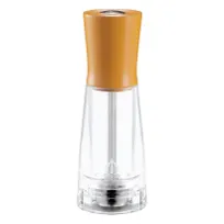 product of Omcan USA 43700 Tosca Salt Mill, 6" (15 cm) Tall, Orange, Wood/Acrylic Base, Anti‑Rust Shaft