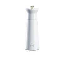 product of Omcan USA 43706 - Nabucco Salt Mill, 15cm (5.91") Tall, White, Beech Wood, Metal Shaft, Mechanism