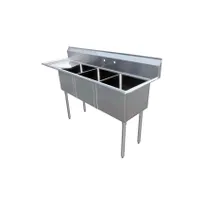 product of Omcan USA 43764 (3) Three Compartment Sink