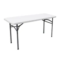 product of Omcan USA 44488 Folding Table - 48"W x 23.6"D, Molded Plastic Top, Durable Folding Design, Restaurant Use