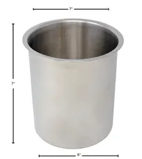 product of Omcan USA 44654 Bain Marie Pot, 3.5 Qt, 7" Diameter x 7.25" Deep, Stainless Steel Construction