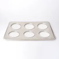 product of Omcan USA 46367 Adapter – Stainless, 4-3/4" Hole, Fits Six 2-1/2 Qt Steam Table Pans, Round Cutouts