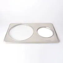 product of Omcan USA 46368 Steam Pan Adapter Plate, Stainless, 6-3/8" & 10-3/8" Holes, Fits 4 Qt & 11 Qt Pans