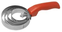product of Omcan USA 47089 Spiral Fish Scaler, Stainless Steel Build, Red Handle, 6" Length, Commercial Grade