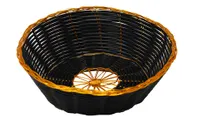 product of Omcan USA 47192 - Woven Wire Food Display Basket, 8.25" D x 2.25" W, Round, Black with Golden Trim