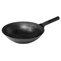 product of Omcan USA 47541 Mandarin Wok, 14" Diameter Cast Iron, Black, Welded Joint, Single Handle