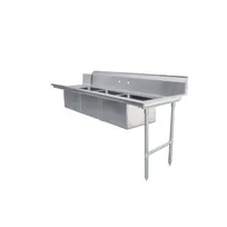 product of Omcan USA 48498 84" Soiled Straight Dishtable with (3) 20"x20" Sinks – 16 Gauge / Right-to-Left