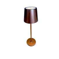 product of Omcan USA 48508 LED Table Lamp – 3-9/10" dia × 15" H, Battery (5V 3600mA), 3000K/6000K, Touch, Brown