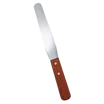 product of Omcan USA 80002 Bakery Spatula - 7-15/16" Blade Length, 1-1/4" Width, Wood Handle, Brown
