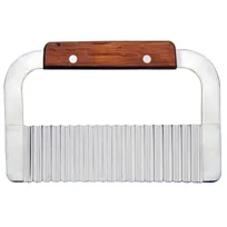 product of Omcan USA 80006 Crinkle Cut Serrator, 7-1/4" Stainless Steel Blade, Wooden Handle, Garnishing Tool