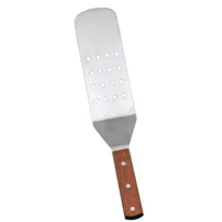 product of Omcan USA 80008 Kitchen Turner, 7½" x 2⅞" Perforated Stainless Steel Blade, Wooden Handle