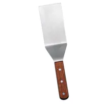 product of Omcan USA 80019 Stainless Steel Turner, 5" Blade X 2" Width, Wood Handle – Steak & Burger Flipper