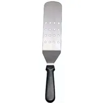 product of Omcan USA 80022 Flexible Stainless Steel Turner, 8¼" X 2⅞" Perforated Blade, Black Plastic Handle
