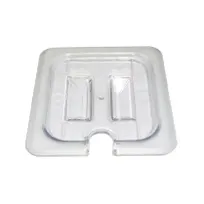 product of Omcan USA 80024 1/3 Size Clear Polycarbonate Lid, Handled Spoon-Notched Slotted, 12-4/5" x 6-15/96"