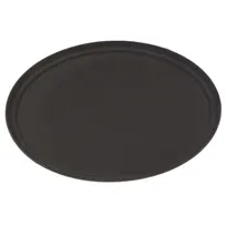 product of Omcan USA 80107 Oval Non‑Slip Serving Tray, 26" Diameter, Black ABS Plastic, NSF