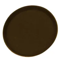 product of Omcan USA 80114 Non-Slip Round Serving Tray, 16" Diameter, Brown ABS Plastic, NSF-Listed