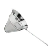 product of Omcan USA 80124 China Cap & Bouillon Strainer, 8-1/2" Diameter, 40 Mesh, Stainless Steel, Flat Handle