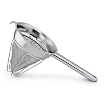 product of Omcan USA 80126 - 8" Fine Mesh Bouillon Strainer, Stainless Steel Chinois, Hollow Reinforced Handle