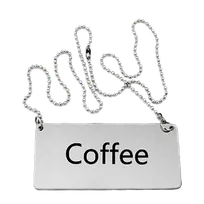 product of Omcan USA 80134 Coffee Beverage Sign – Hanging Stainless Steel Chain, Metal Construction