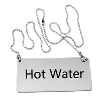 product of Omcan USA 80135 Hot Water Beverage Sign, Hanging Stainless Steel Sign with Chain – Kitchen Display