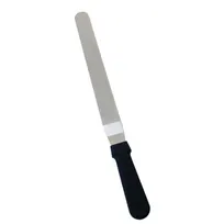 product of Omcan USA 80143 Offset Bakery Spatula, 8-1/2" x 1-1/2" Stainless Steel Blade, Black Plastic Handle