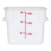 product of Omcan USA 80204 6-Qt Square White Polypropylene Container, Lid Not Included, NSF