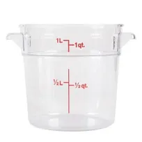product of Omcan USA 80208 Food Storage Container - 1 Qt Round Clear Polycarbonate, No Lid