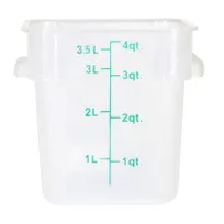 product of Omcan USA 80225 4-Qt Square Storage Container, Translucent Polypropylene, 3-6 Qt