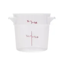 product of Omcan USA 80229 1-Qt Round Food Storage Container, Translucent Polypropylene, No Lid, Food Service