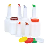 product of Omcan USA 80232 Multi-Pour Set, 12 x 2-Qt (64 oz) Containers, Colors, Spouts & Lids - 12/Set