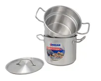 product of Omcan USA 80245 Double Boiler, 8‑Qt Stainless Steel, Inset Lid & Cover, Handles, Dishwasher Safe