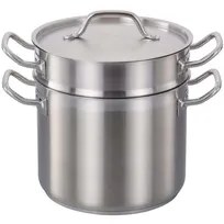 product of Omcan USA 80246 Double Boiler, 12‑Qt 3‑Piece Stainless Steel Inset Lid, Handles, NSF
