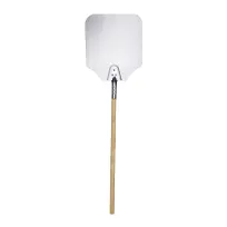 product of Omcan USA 80251 Pizza Peel – Rectangular 12" x 14" Aluminum Blade, 52" Length, Wood Handle