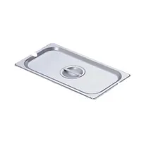 product of Omcan USA 80271 Stainless Steel 1/3-Size Slotted Steam Table Pan Cover with Handle NSF, No Hinge