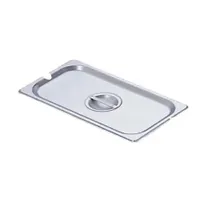 product of Omcan USA 80276 Stainless Steel 1/4-Size Flat Slotted Steam Table Pan Cover with Handle NSF No Hinge