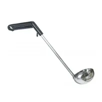 product of Omcan USA 80321 Ladle, 4 Oz, 13" Length, 304 Stainless Steel, Black Plastic Handle, Pot Rim Hook