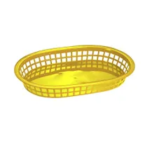 product of Omcan USA 80357 Fast Food Basket - Oval Yellow Plastic Platter, 10-3/4" x 7-1/4" x 1-1/2", 9" Size