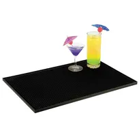 product of Omcan USA 80363 Bar Service Mat – 18" x 12" Black Non‑Slip Bar Mat for Professional Bartending