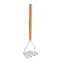 product of Omcan USA 80396 Potato Masher, 4-1/2" Nickel Head, 17-3/4" Chrome Wood Handle, Zig Zag, 17" Length