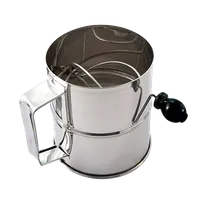 product of Omcan USA 80424 Rotary Sifter – 8 Cup, 7.75" x 9" x 7" Stainless Steel, Mesh Reinforced Crank Handle