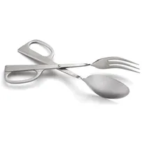 product of Omcan USA 80426 Salad Scissor Tongs, 10"-11" Stainless Steel - Ideal for Serving Salads