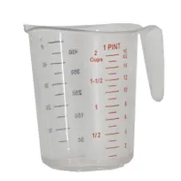 product of Omcan USA 80571 Measuring Cup, 1 Pint (500ml) PC, Dishwasher Safe, Raised Qt/Liter Markings