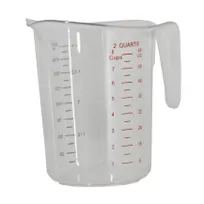 product of Omcan USA 80573 Measuring Cup - 2 Qt (64 oz) Clear Plastic Marks, Handle, Stackable, Dishwasher Safe