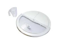 product of Omcan USA 80581 Rotating Trash Can Lid, Plastic, 32‑Gallon, NSF Certified, 20 oz Clear Scoop