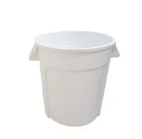 product of Omcan USA 80583 Commercial Round Trash Can, 20-Gallon White Polyethylene, NSF Certified Food Storage