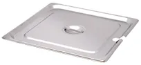 product of Omcan USA 80619 Stainless Steel 2/3-Size Slotted Table Pan Cover with Handle, No Hinge, 12" x 12"